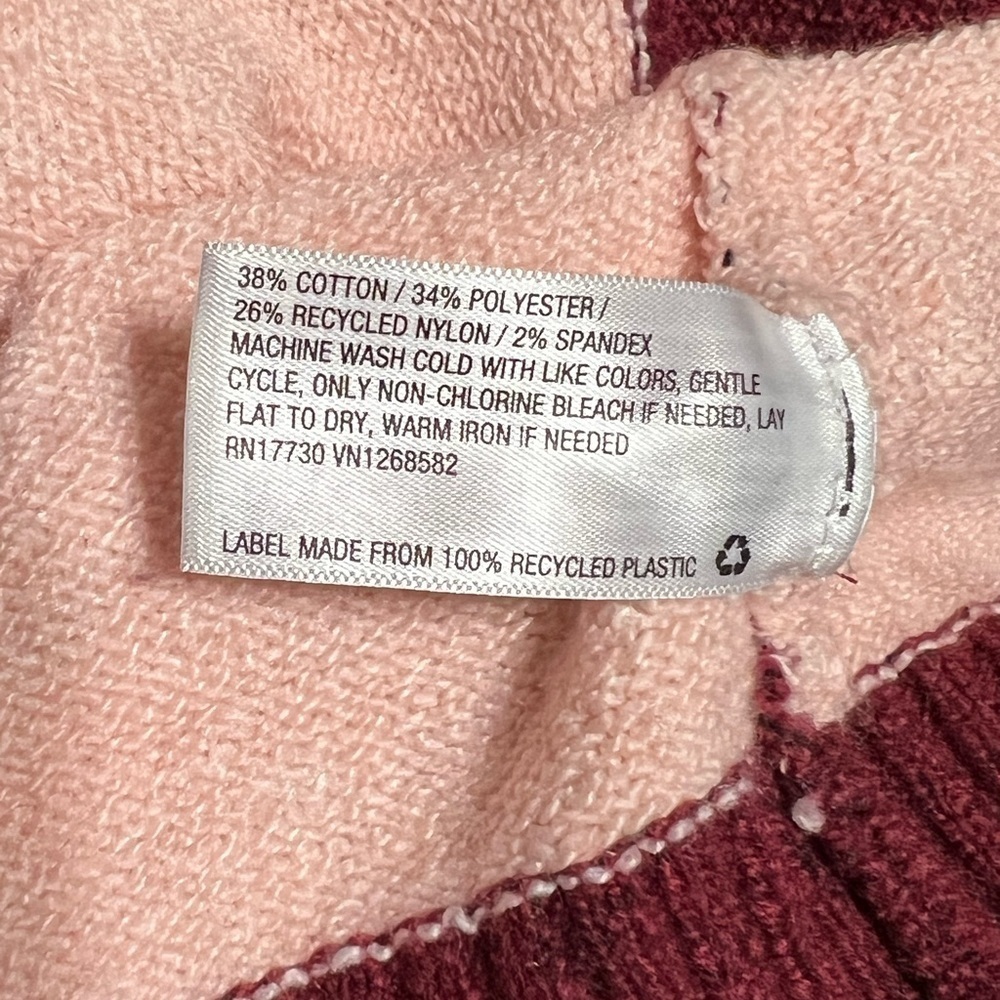 Wild Fable Maroon & Pink Striped Slouchy Collared Pullover Sweater Women’s Sz S - Picture 10 of 12